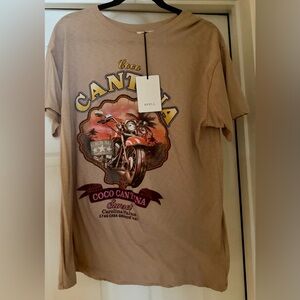 NWT Spell Coco Cantina Biker Tee in Taupe